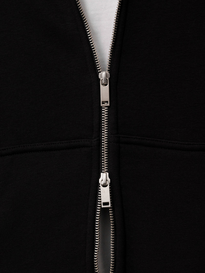 Black Essential Zip Hoodie